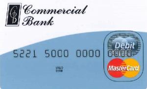Commercial Bank mastercard debit card